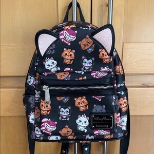 Pre-Owned Loungefly Black and Pink Cat Character Mini Backpack